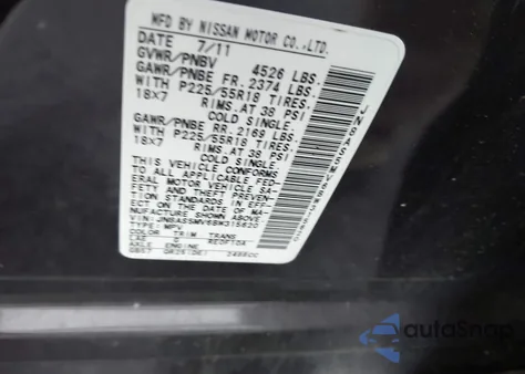 2011 Nissan Rogue Sv z USA, uszkodzony, nr VIN JN8AS5MV6BW315620